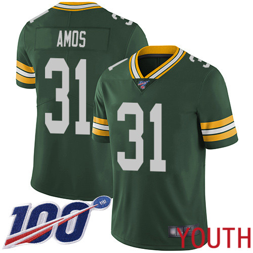 Green Bay Packers Limited Green Youth #31 Amos Adrian Home Jersey Nike NFL 100th Season Vapor Untouchable